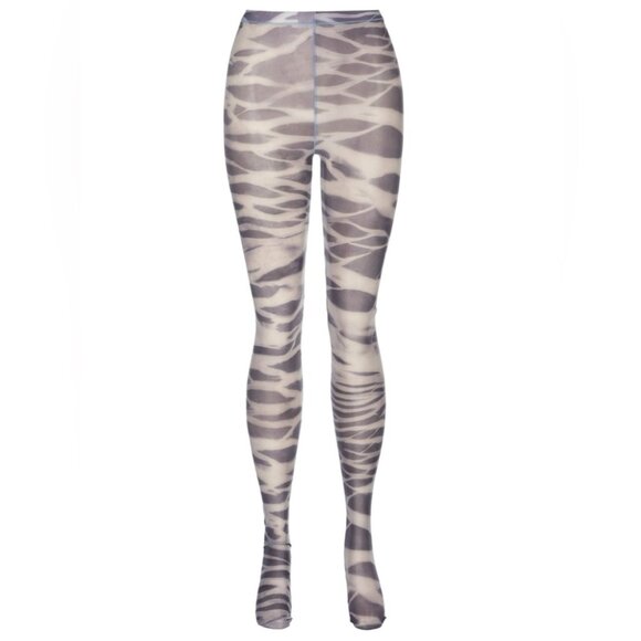 ❤️ NWT Diesel Leggings tiger Patterned Sheer M - Picture 1 of 12